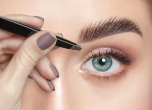 Online eyebrow shaping techniques